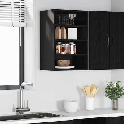 vidaXL - Hangkast - Zwart - eiken - 40 - x - 29,5 - x - 60 - cm - Bewerkt - hout