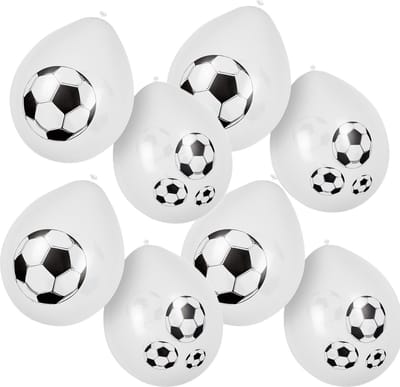 Boland 18x Voetbal themafeest ballonnen - ca. 25 cm - Feestversiering en decoraties