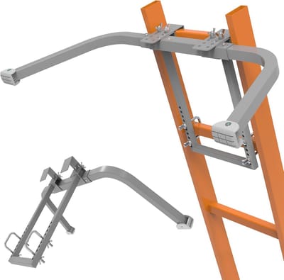 Robuuste ladderstabilisator met wandverlengingsaccessoire en anti-slip voetjes