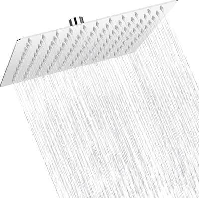 Douchekop van roestvrij staal 304 - 8/10/12 inch - met 144 anti-kalk sproeiers - regendouche 10 Zoll - Comlife rain shower head