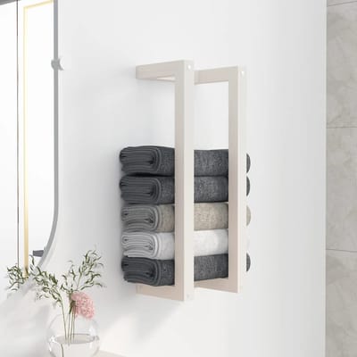 vidaXL - Handdoekenrek - 23x18x60 - cm - massief - grenenhout - wit