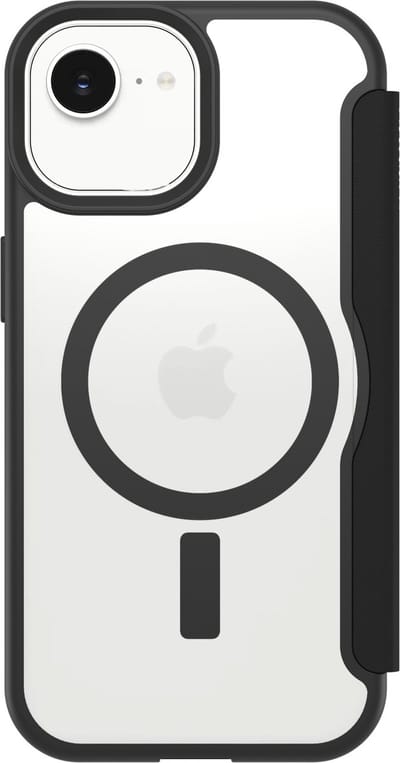 OtterBox React Folio voor MagSafe Series voor Apple iPhone 17e/16e/15/14/13, transparant/zwart - ProPack