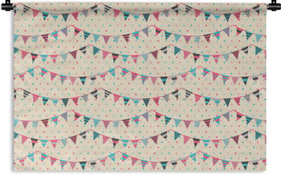 Wandkleed - Wanddoek - Slingers - Patronen - Pastel - 180x120 cm - Wandtapijt