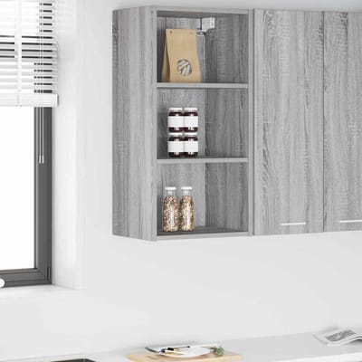 vidaXL - Hangkast - Grijs - Sonoma - 40 - x - 29,5 - x - 80 - cm - Bewerkt - hout