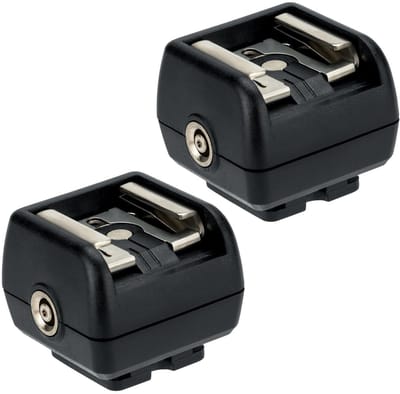 Allecto - Flash Hot Shoe Adapter - 2 Pack - Zwart - Synchronisatie voor flitsers - Geschikt voor ISO en Sony Multi Interface - 2