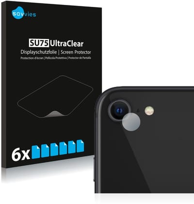 Savvies - Screenprotector voor Apple iPhone SE 2 / SE 3 (ALLEEN Camera) - Folie Beschermfolie transparant 6 Stuks