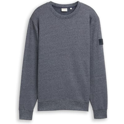 Tom Tailor - Sweatshirt in gemêleerde look - Maat L - navy grindle structure