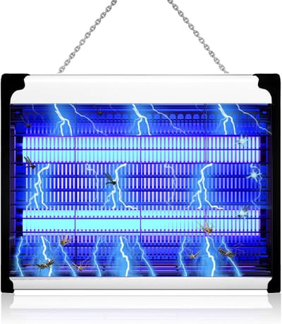 Elektrische Insectenverdelger - Zwart-Wit - 31,5 x 5 x 24,5 cm - Met UV-Licht en Hoogspanningsnet - Voor Binnenruimtes