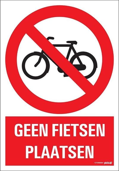 Pickup bord 23x33 cm Combinatie - Geen fietsen plaatsen