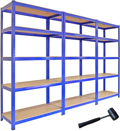 Magazijnstellingen t-rax - blauw - set van 3 - 5 legborden