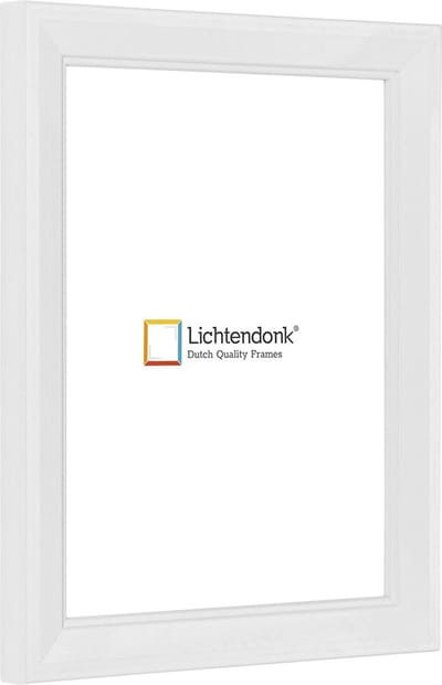 Fotolijst - Landelijke Stijl - Wit met zichtbare houtnerf - Fotomaat 10x15 - Helder glas - Art.nr. 1055001310152