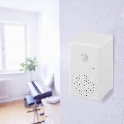 Deurbel Alarm - Beveiligingssysteem Zoemer - Winkel Entree - Opneembare Stem - 10 x 8 x 2 cm - Wit