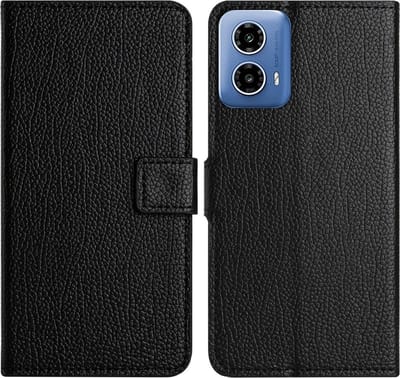Coverup Hoesje - Geschikt voor Motorola Moto G35 Hoesje - Coverup Book Case - Zwart