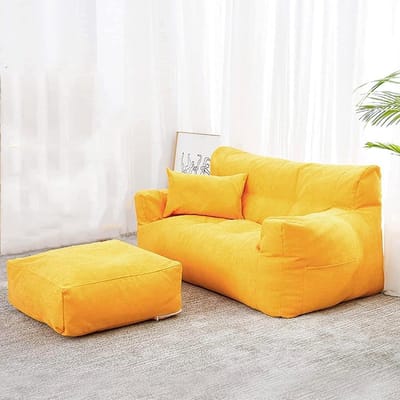 Dubbele Zitzakhoes - Luie Bank - Ontspannen Zitten - Met Voetenbank - 115x63 cm - Kleur B