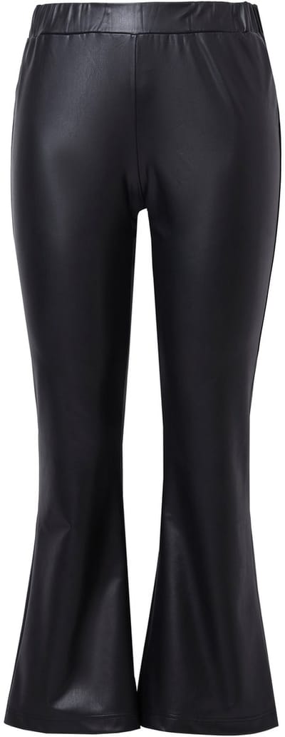 Angel of Style - Dames - Legging skinny fit met uitlopende zoom leerlook - Zwart - Maat 44