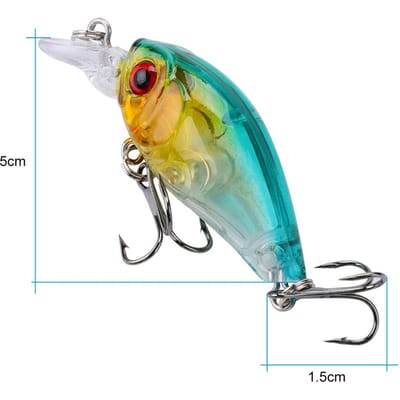 Ensemble de 5 pièces Appâts durs artificiels réalistes Appât de pêche Leurre de poisson avec hameçons (Type 2) blue