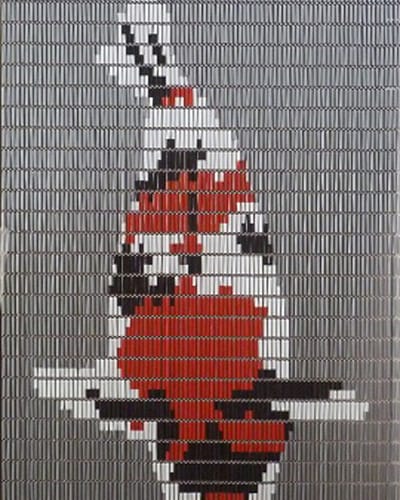 Vliegengordijnexpert Vliegengordijn koi karper - 90x210 cm -zilver wit zwart rood