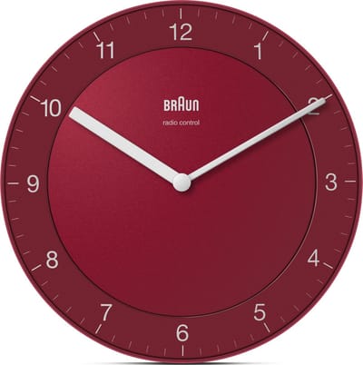 Braun BC06R-DCF - Wandklok - Analoog - Radiogestuurde tijdsaanduiding - Rood