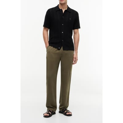 Tommy Hilfiger Pointelle Structure Black Heather Taglia: S | Camicie Casual Outlet | Uomo | Nero