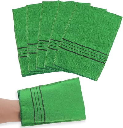 5 Stuks Exfoliërende Handschoenen voor Dode Huidverwijdering - Dubbelzijdige Scrubdoeken voor een Verfrissende Douche Ervaring