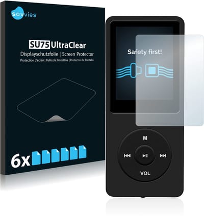 Savvies - Screenprotector voor AGPtek 8GB MP3-Player - Folie Beschermfolie transparant 6 Stuks