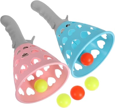 Gooi en Vang Bal Spel Set – Voor Kinderen en Volwassenen – Indoor en Outdoor – Verbetert Hand-Oog Coördinatie – Draagbaar – 24 x 13,2 x 13,2 cm – 1 Set – Meerkleurig