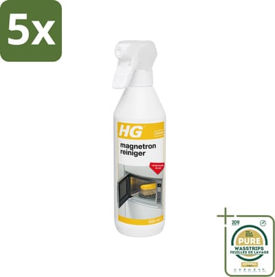 5 x HG Magnetronreiniger 500 ml - Grootverpakking - Magnetron Reinigen - Magnetron Reiniger - Magnetron Reinigen Snel - Magnetron Vet Verwijderen - Magnetron Etensresten Verwijderen