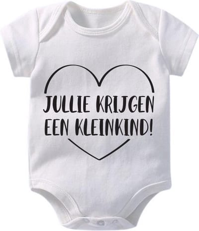 Hospitrix Baby Rompertje met Tekst Jullie Krijgen een Kleinkind | Korte Mouw | Cadeau voor Zwangerschap | Bekendmaking | Aankondiging | Aanstaande Moeder | Moederdag