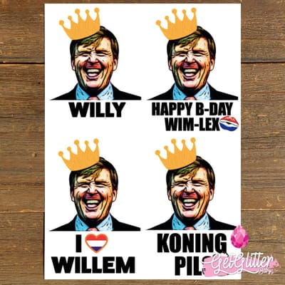 GetGlitterBaby® - Koningsdag Plak Tattoos / Tijdelijke Tattoo / Nep Tatoeage - Oranje Gezicht en Lichaam Schmink Versiering - WimLex