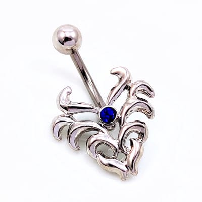 Roestvrij Staal Hart Tribal Navelpiercing - 17 x 17 mm