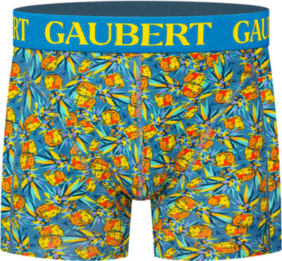 6 stuks GAUBERT® Heren Katoenen Boxershorts | premium herenondergoed | maten M - XXL | print blauw oranje