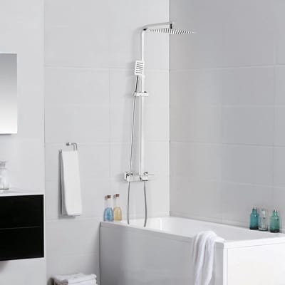 Complete set thermostaat douchesysteem - Roestvrij staal - 3 functies - Regendouche 30 x 20 cm - Hoogte verstelbaar 98-130 cm