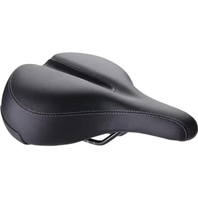 BBB Cycling SoftShape Relaxed - Fietszadel Heren en Dames - E-bike of Stadsfiets Zadel - Fietshouding Relaxed 75° – 265 x 205mm - Zwart – BSD-124