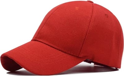 Baseball cap - 6 panelen - Rood - Pet - Katoen - Baseballcap - Verstelbaar - Unisex - Petten - Cap