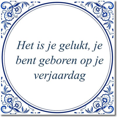 Tegeltje met hangertje - Het is je gelukt, je bent geboren op je verjaardag