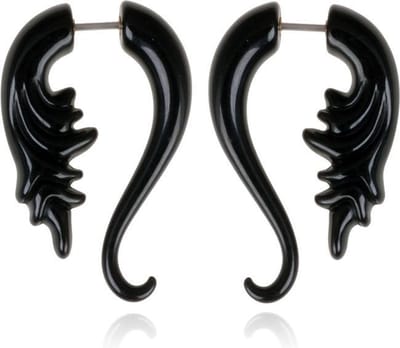 Tribal bone oorbellen Black Tail