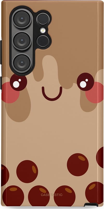 Casetastic Hoesje Geschikt voor Samsung S23 Ultra - Stijlvolle Beschermende Duo-layer Case - Smeltende choco bolletjes