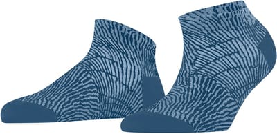 FALKE Shell Intrigue kort gedessineerd viscose Korte sokken dames blauw - maat 35-38