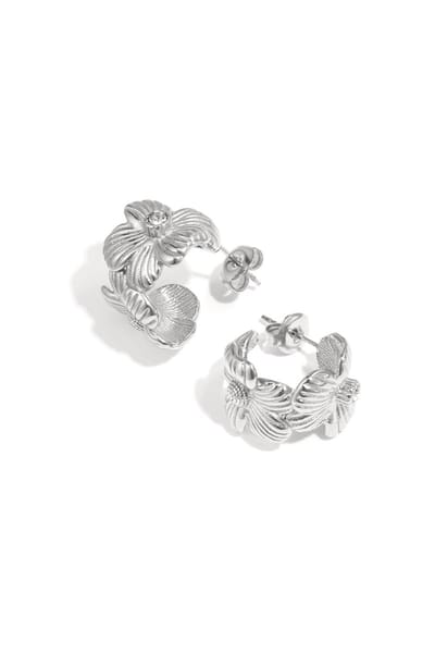 Oorbellen van roestvrij staal met bloemen, casual, dagelijks, eenvoudig, serie, damessieraden