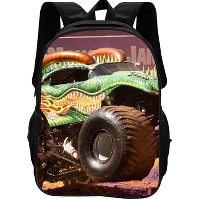 Monster Jam Cartoon Print Rugzak Nieuwe Trend, Grote Capaciteit, Beste Campusmaatje voor Leerlingen van de Basisschool en Middelbare School