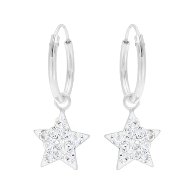 WeLoveSilver - zilveren kinderoorringen - 925 zilver - ster kristallen