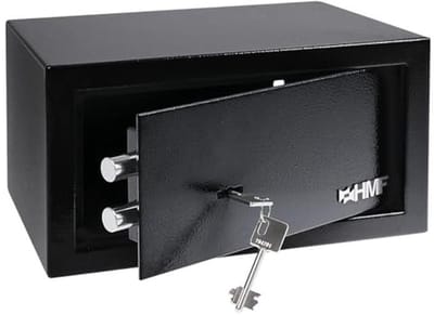 Meubelkluis met sleutel - 31 x 17 x 25 cm, zwart