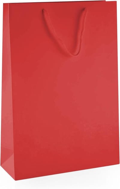 Geschenktassen Papier - Papieren Draagtassen - Cadeaus Verpakken - Luxe Matte Afwerking - 25 x 36 x 10 cm - Rood