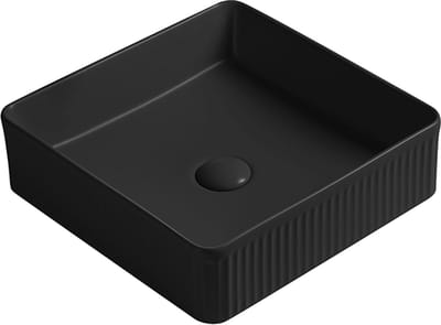 Mexen Grovo opbouw waskom geribbeld 41 x 41 cm, zwart mat - 22304185