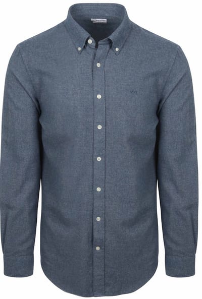 McGregor Overhemd Flanel Melange Blauw - Maat S - Heren - Overhemden Casual