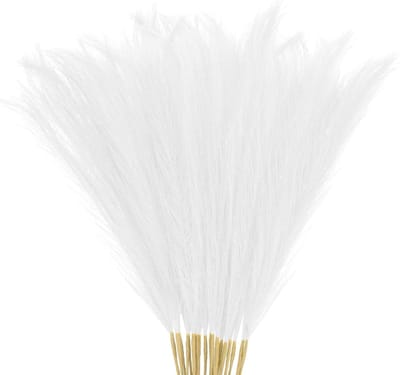 20-Pack Faux Pampas Grass 55cm - Neppampas Pluimen voor Decoratie, Vazen en Bruiloften - Fluffy Takken voor Thuis, Kantoor en Feesten