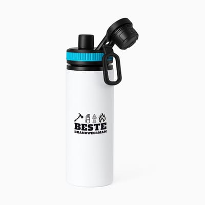 Hacebo® - Beste brandweerman waterfles met draaidop blauw - Beste brandweerman - collega - cadeau - water fles - 850ML