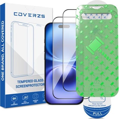 Coverzs glazen screenprotector geschikt voor Apple iPhone 16 Plus screenprotector - Geleverd met montage frame - 2-pack verpakking - screen protector gemaakt van gehard glas