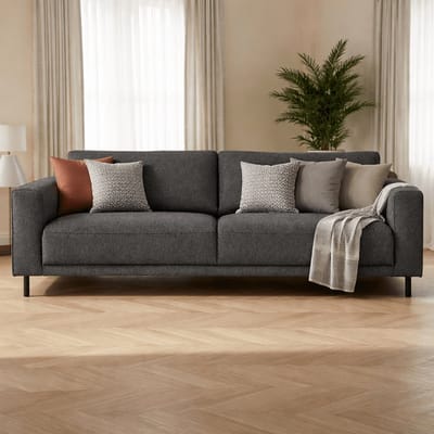 Dimehouse Moderne 3-zits Bank Antraciet Stof Aniko 213x90x78 cm - Stof - Modern - 213 x 90 x 93 cm