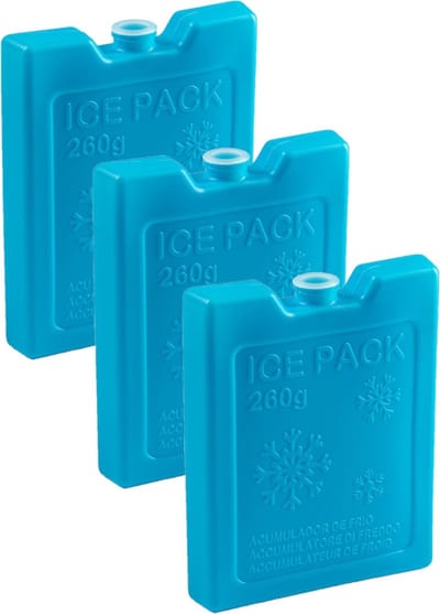 Plasticforte Koelelementen - 6x stuks - 260 grams - 13 x 10 cm - blauw - kunststof - voor koeltas en koelbox